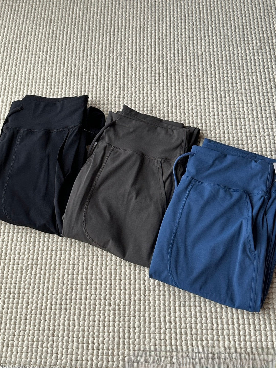 High waist drawstring straight yoga pants