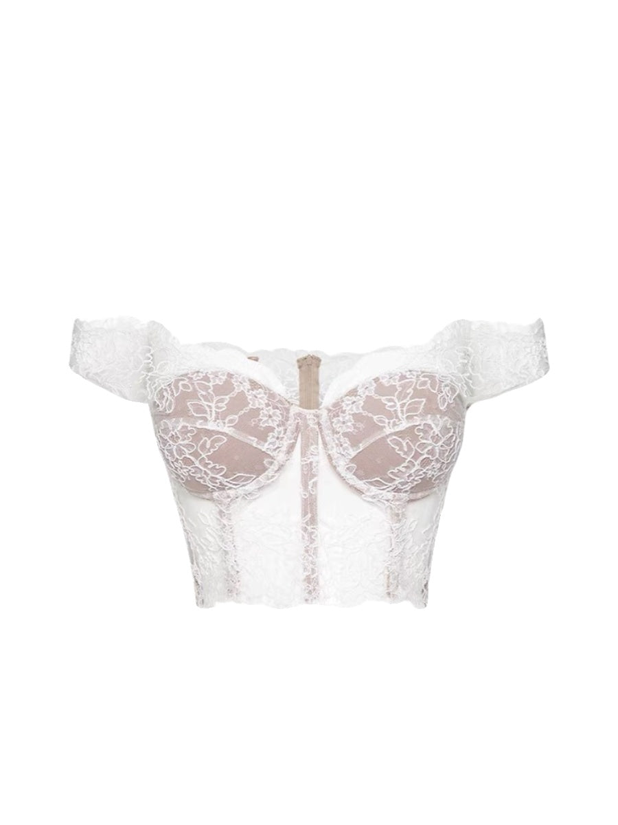 Lace sexy see-through slim fit halter top