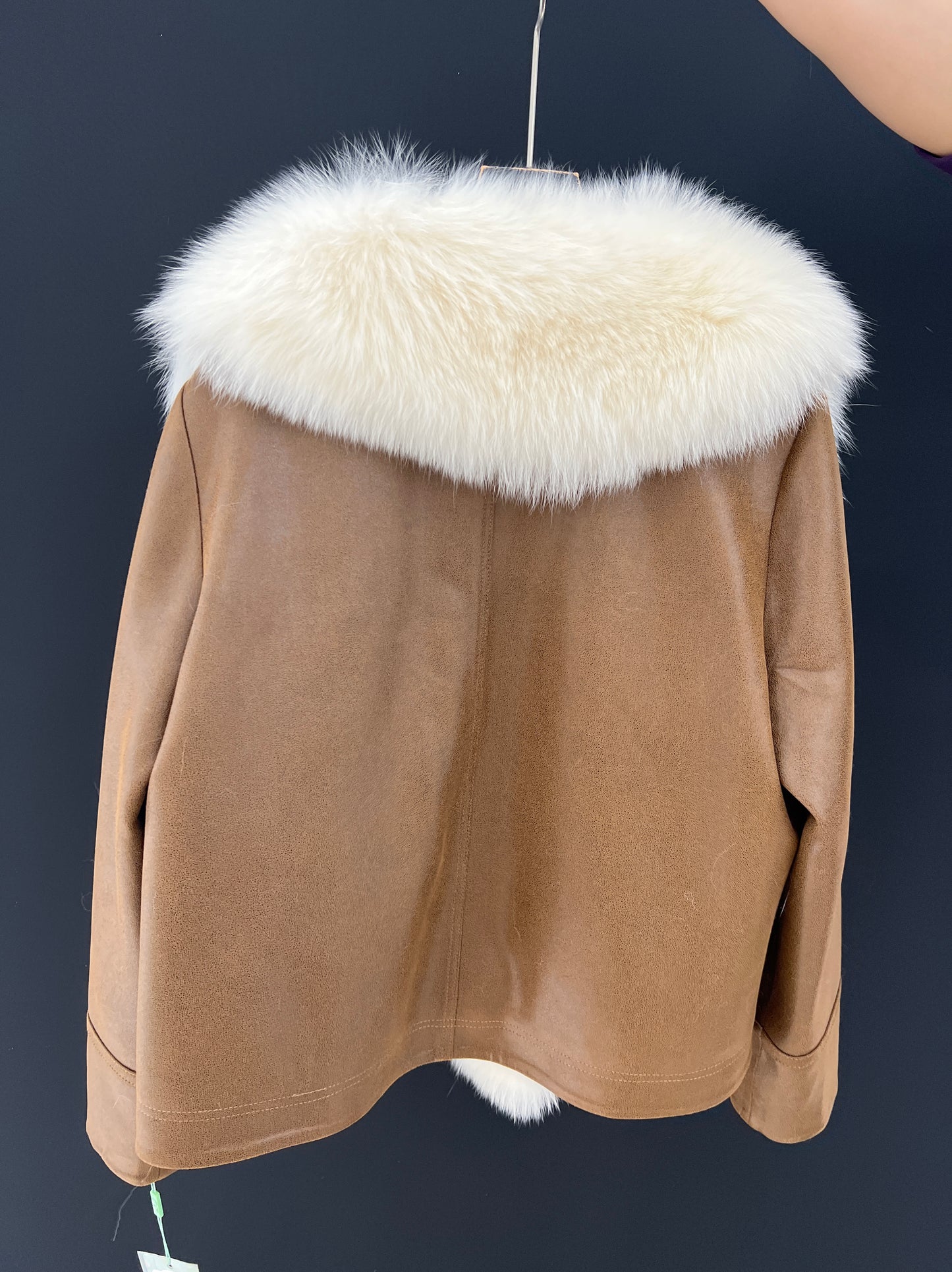 Deerskin jacket with fox fur lapel