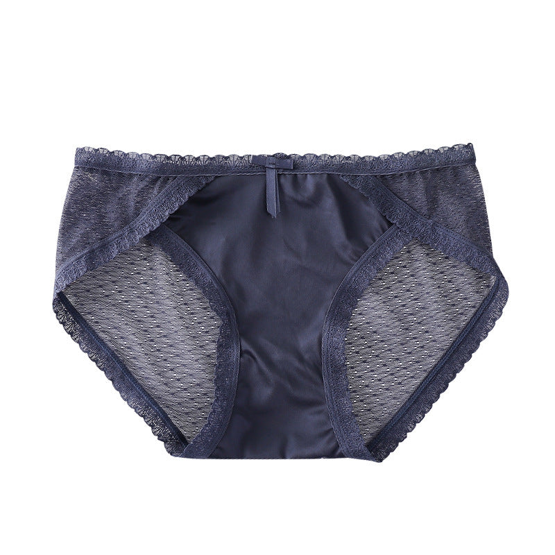 Lace underwear mesh transparent Korean style girls mid-low waist