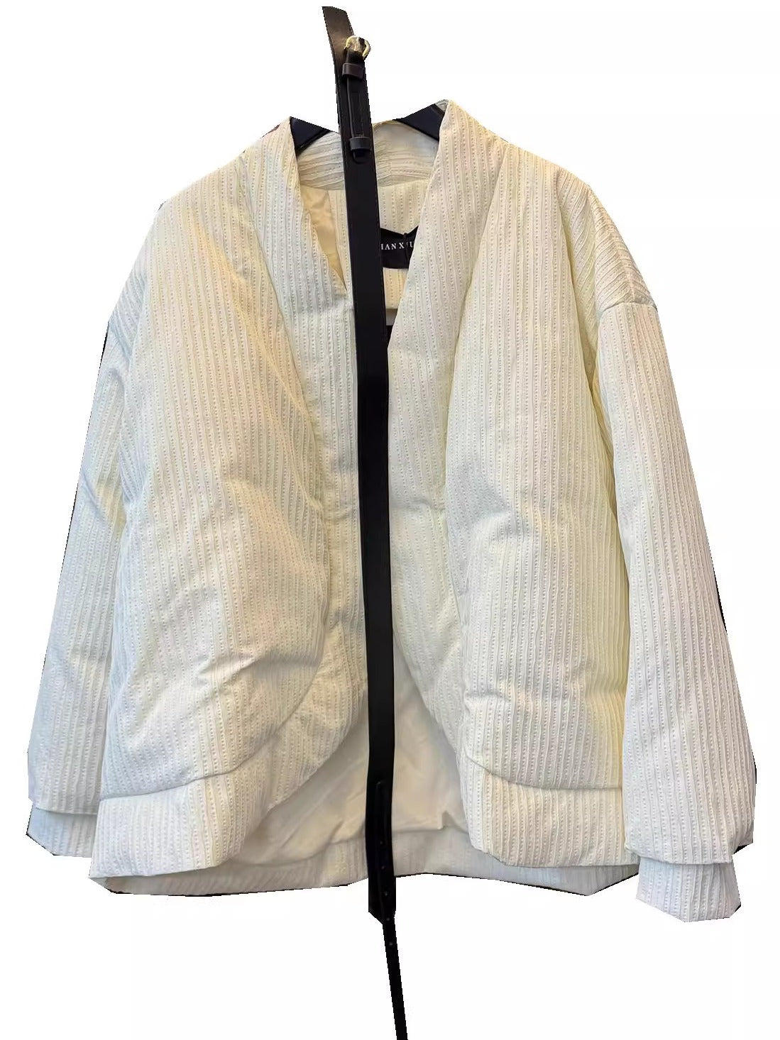 Short V-neck waist thick down jacket