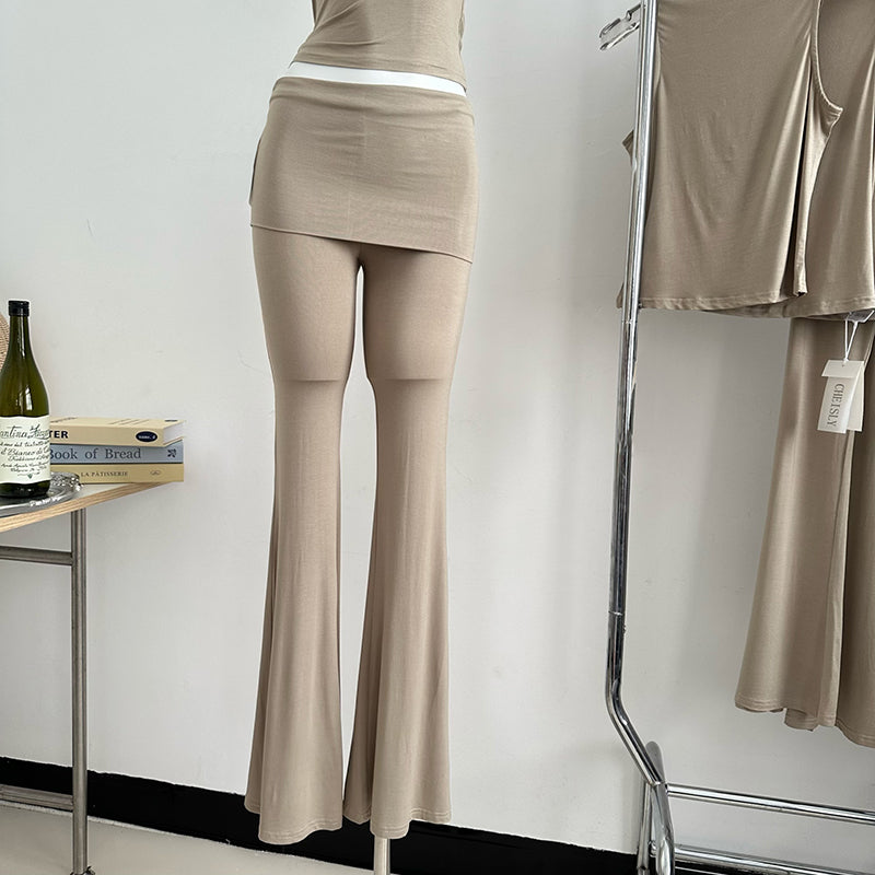 Sleeveless Slim Tank Top Hot Girl Low Waist Flare Pants Set Two-piece Set