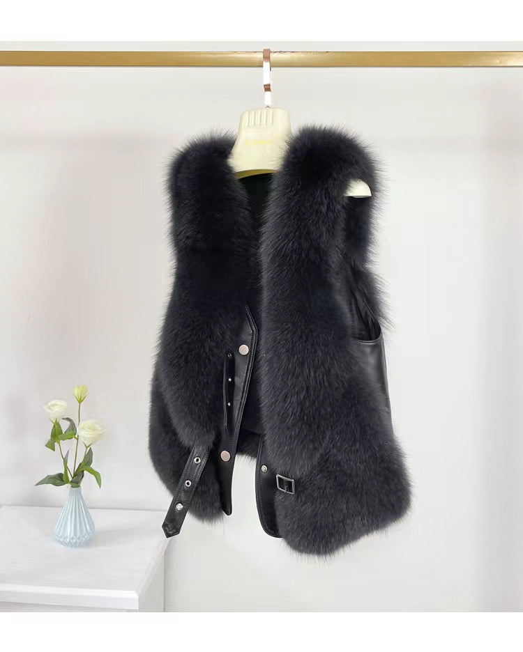 Short fur vest