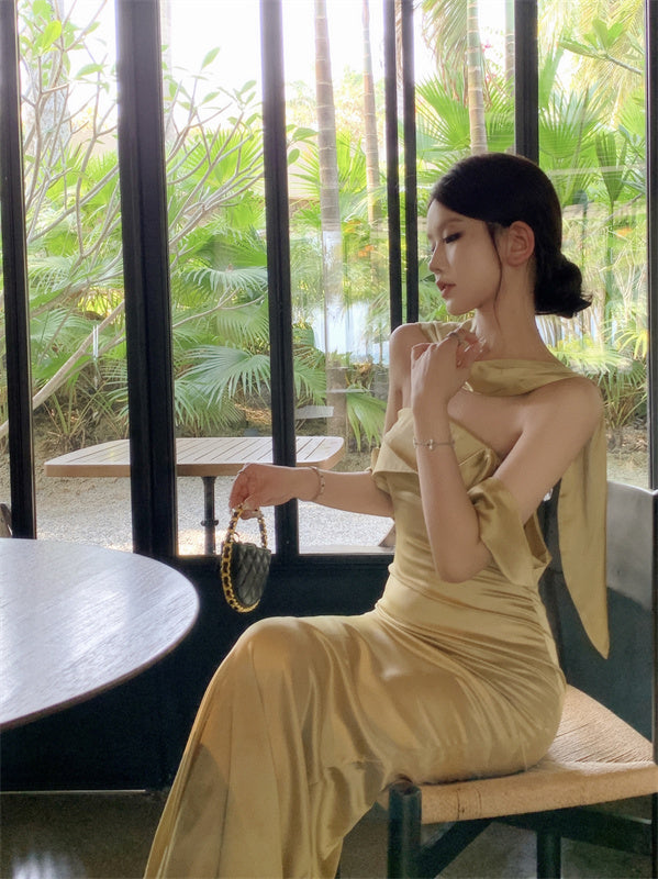 Light French tube top dress