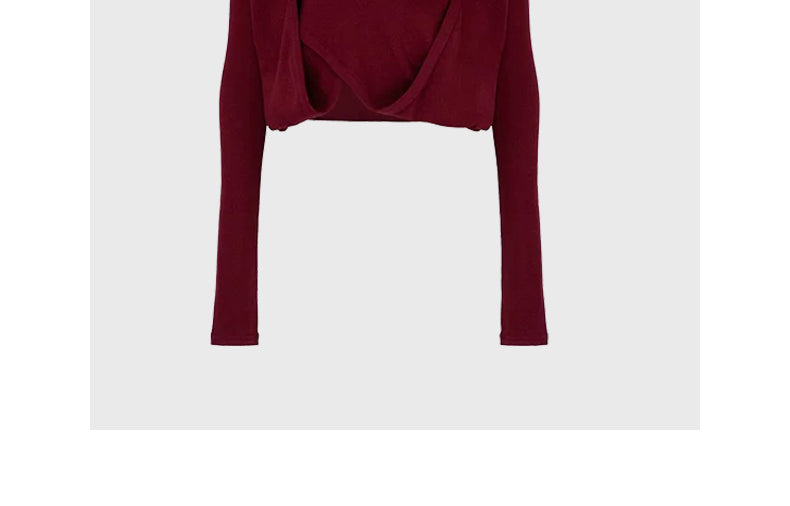 Red fake two piece short top