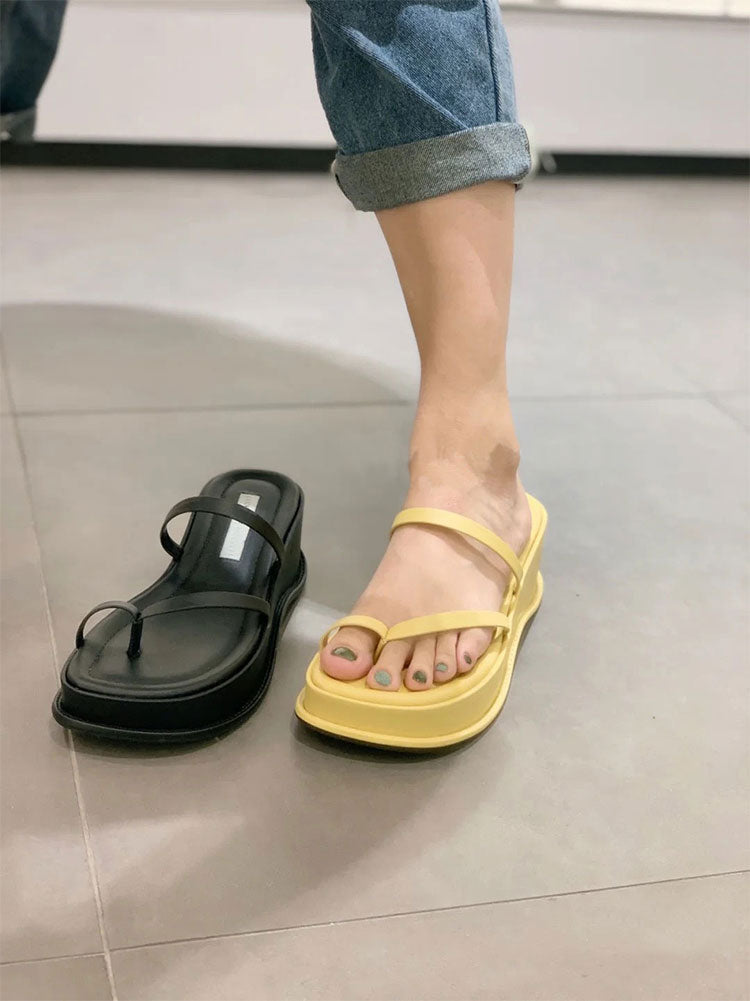 Fairy style platform flip-flops beach slippers