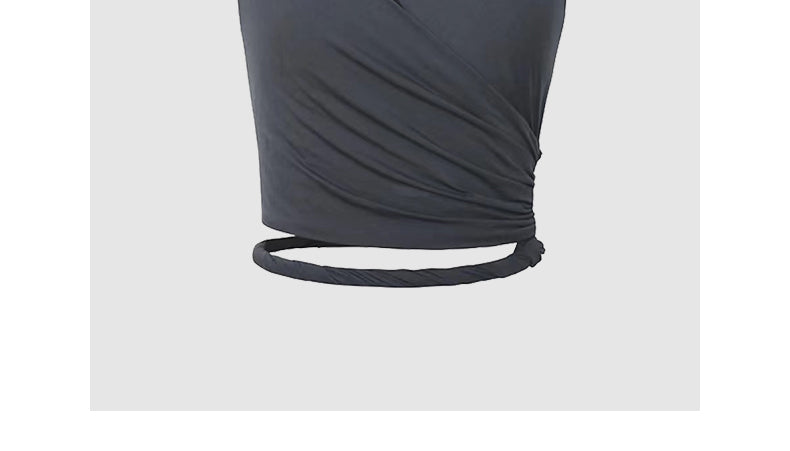 Gray top + long skirt set