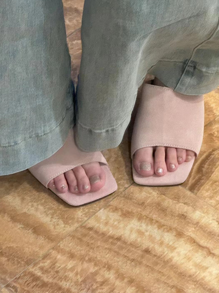 Retro casual wedge heel outer wear flip flops