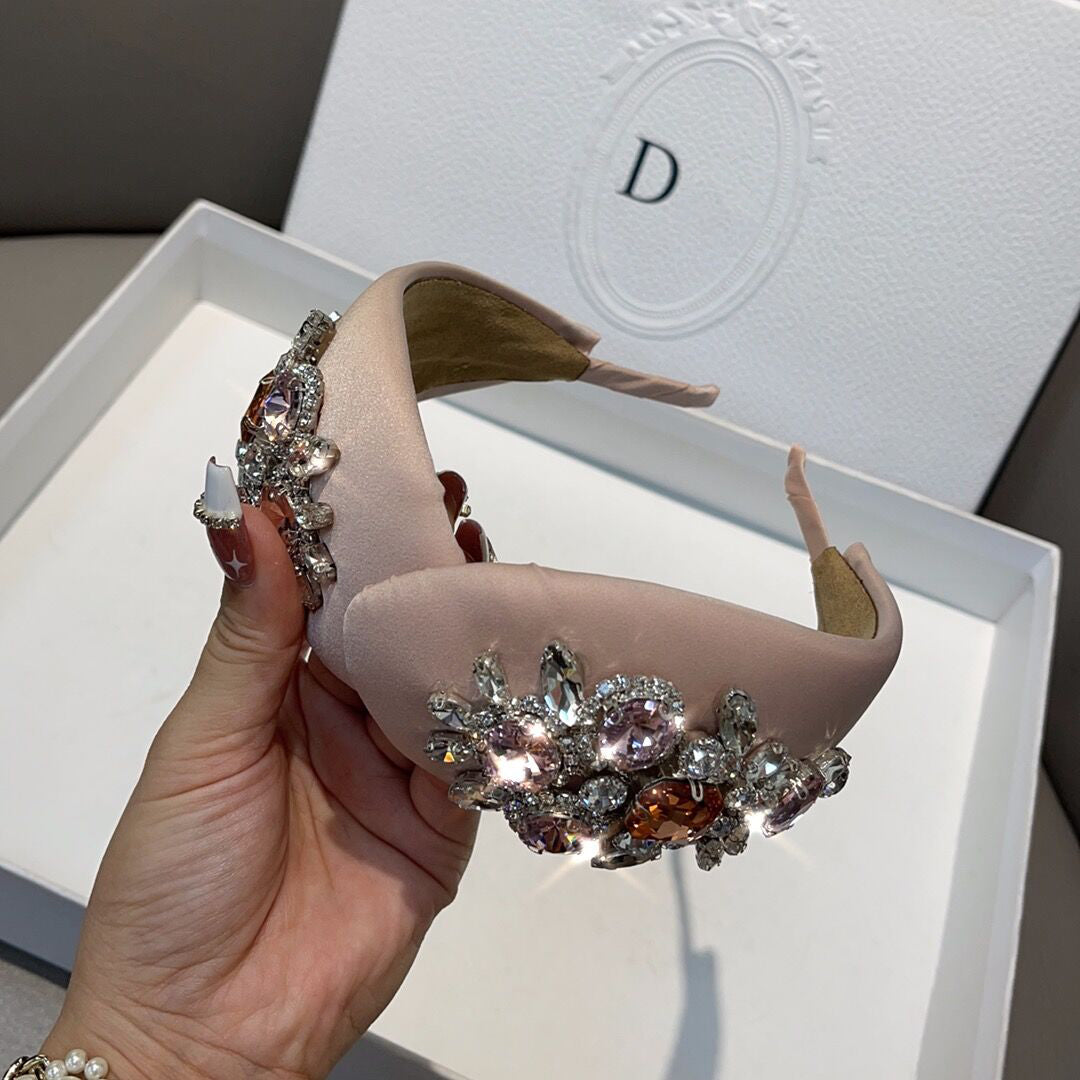 Korean style sponge super glitter headband with diamonds