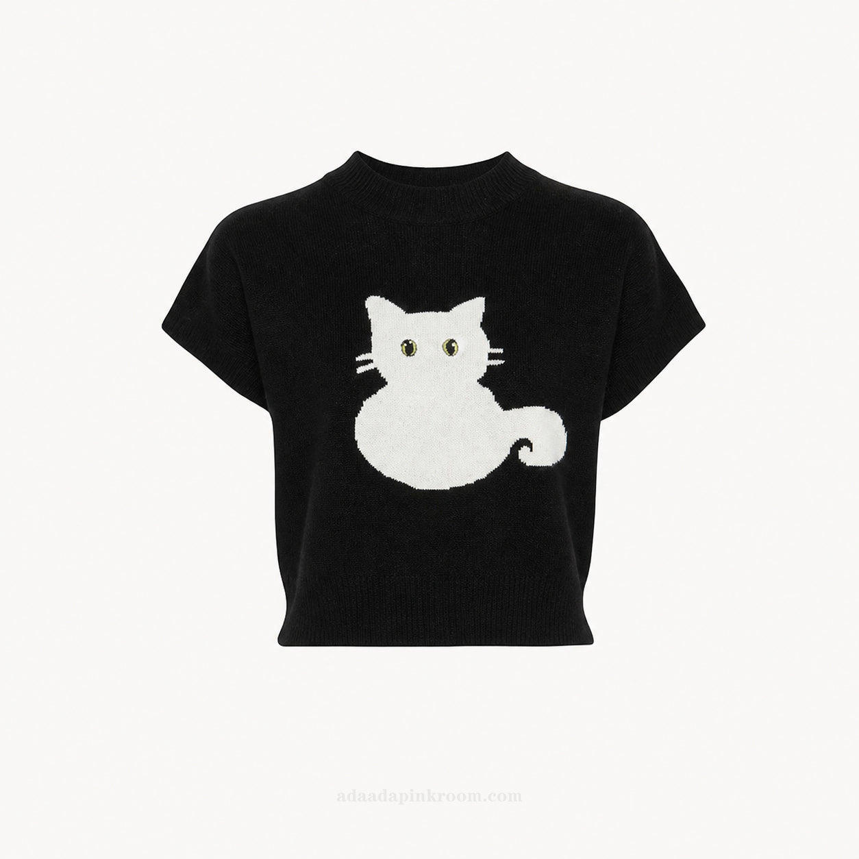 CAT INTARSIA KNIT TOP
