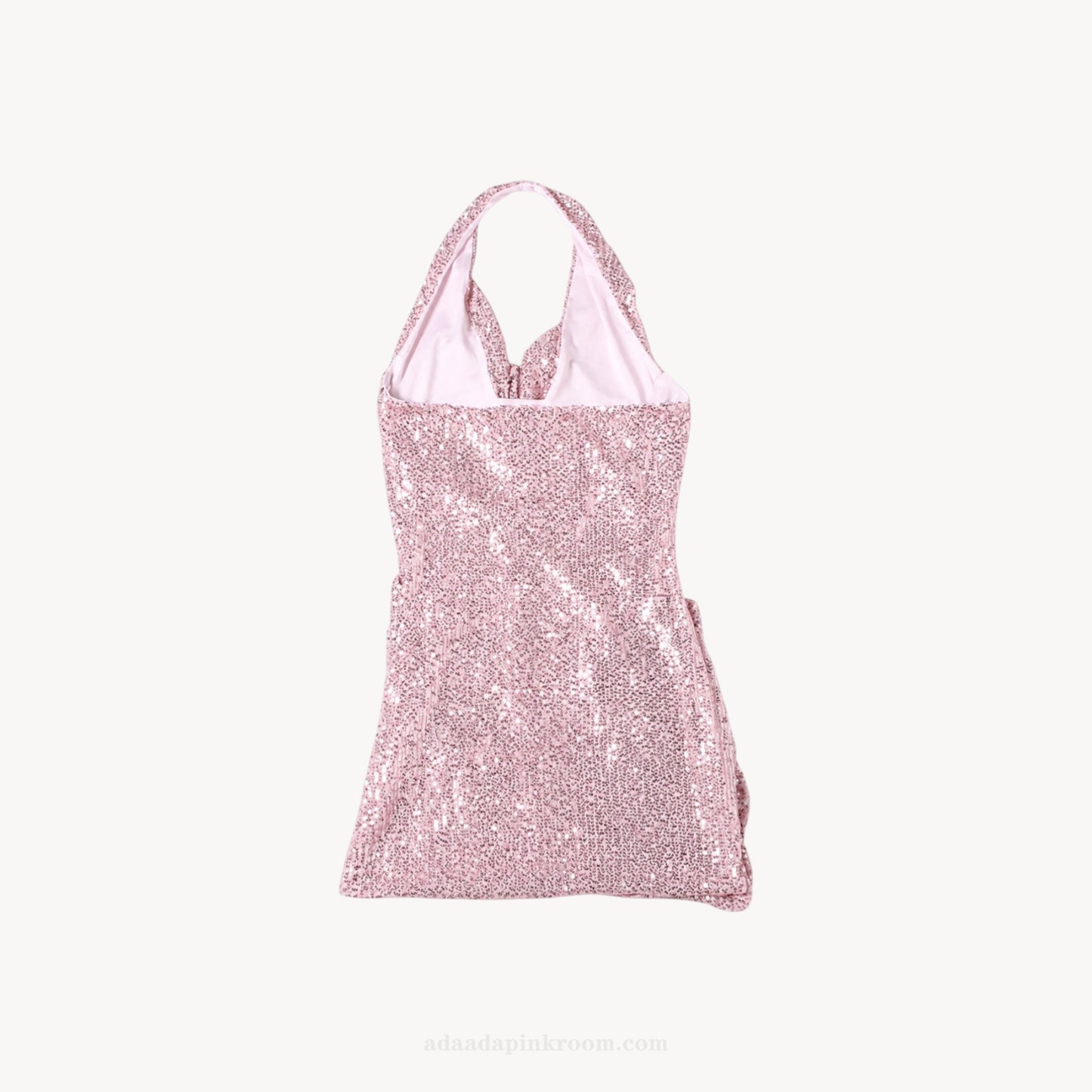 SEQUIN HALTER MINI DRESS
