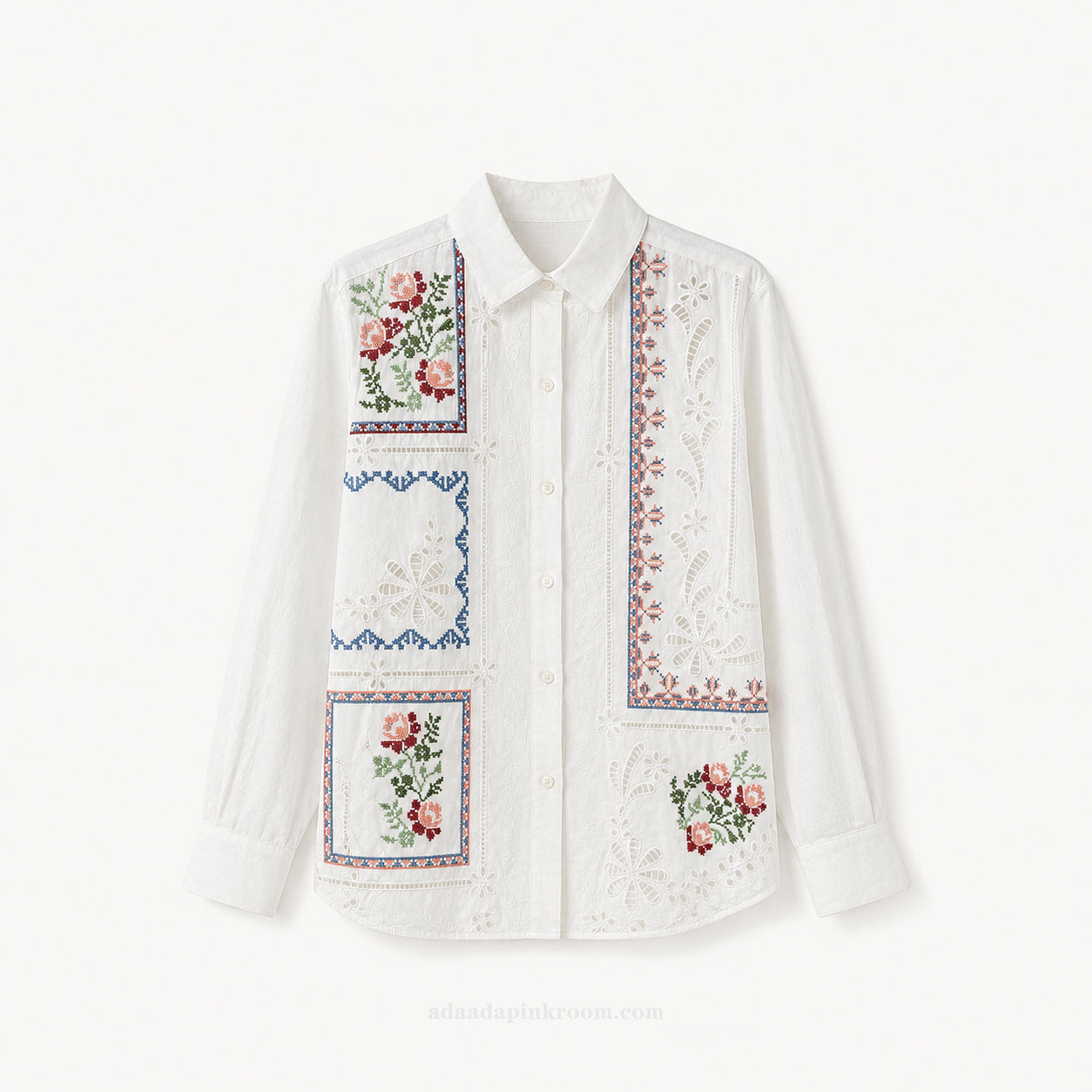 ELENA Embroidered Cotton Shirt