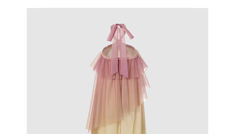 Gradient color halter dress French lady style