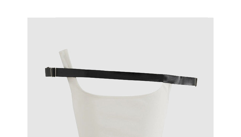 Black camisole short spliced belt
