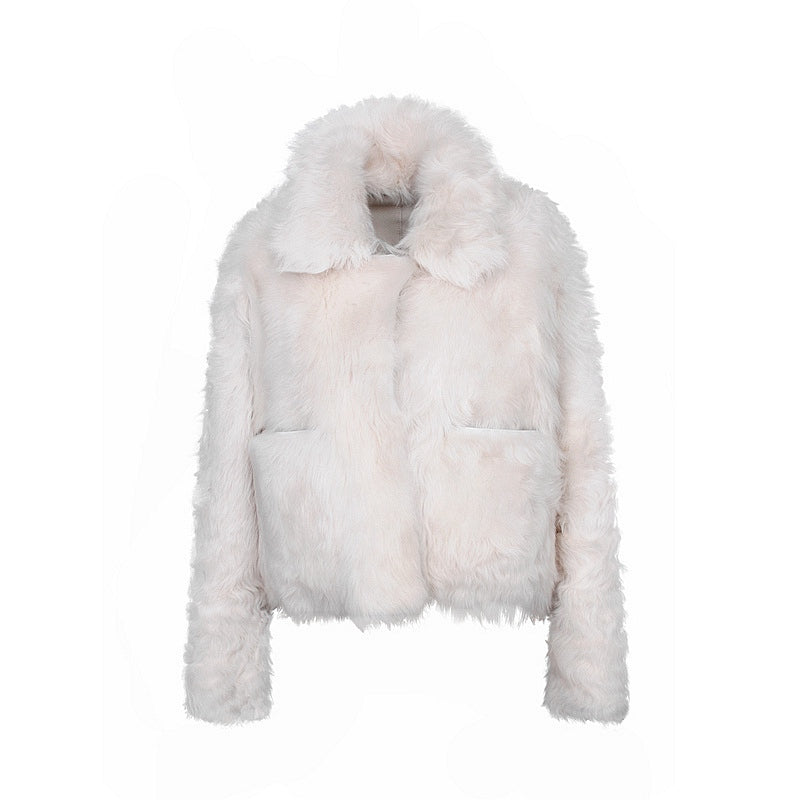 High-quality non-shedding soft Hu Sheep lambskin fur coat