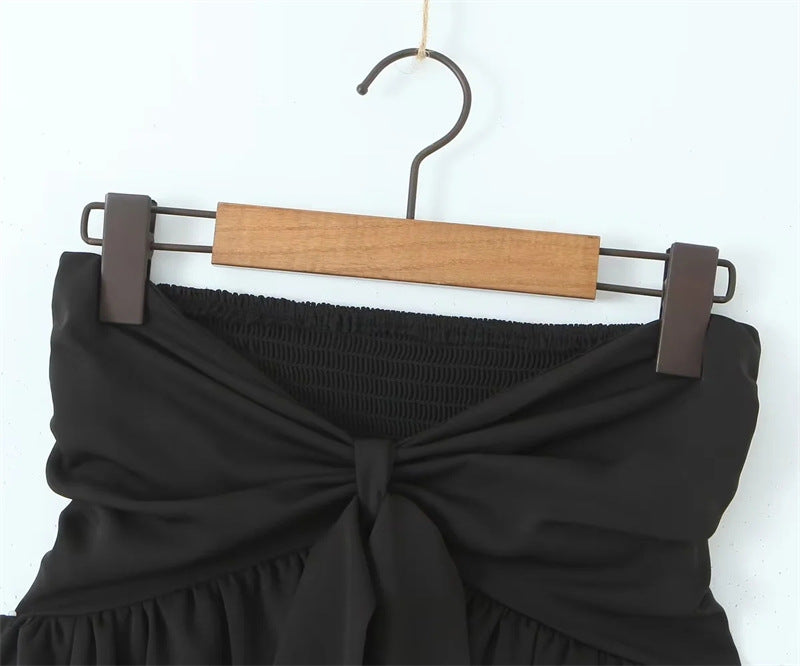 Slim fit chiffon bow bandeau top