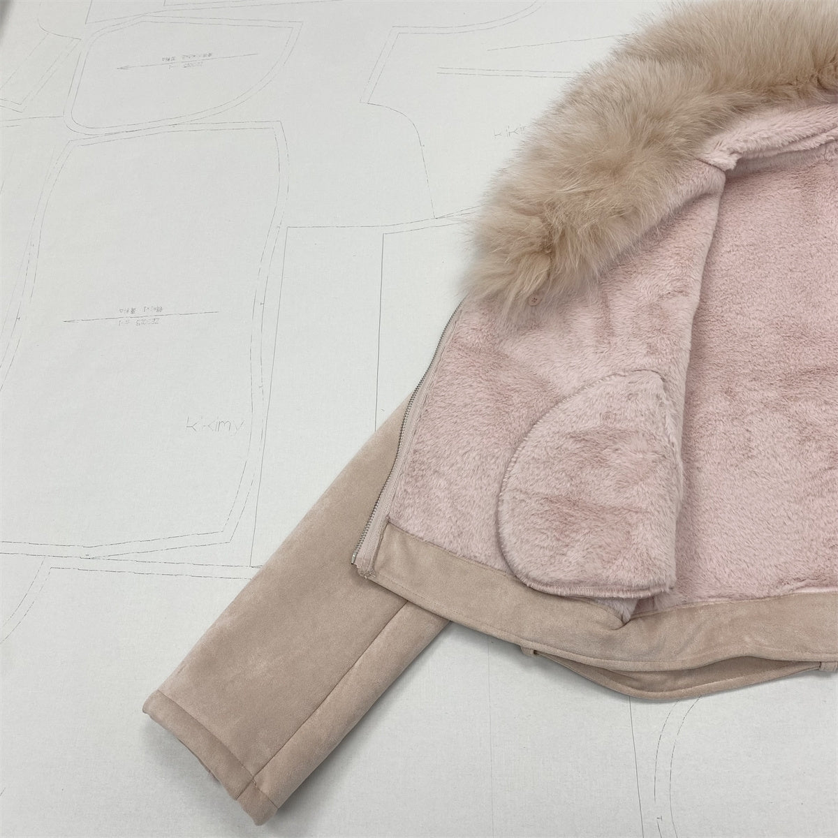 Fox fur biker jacket