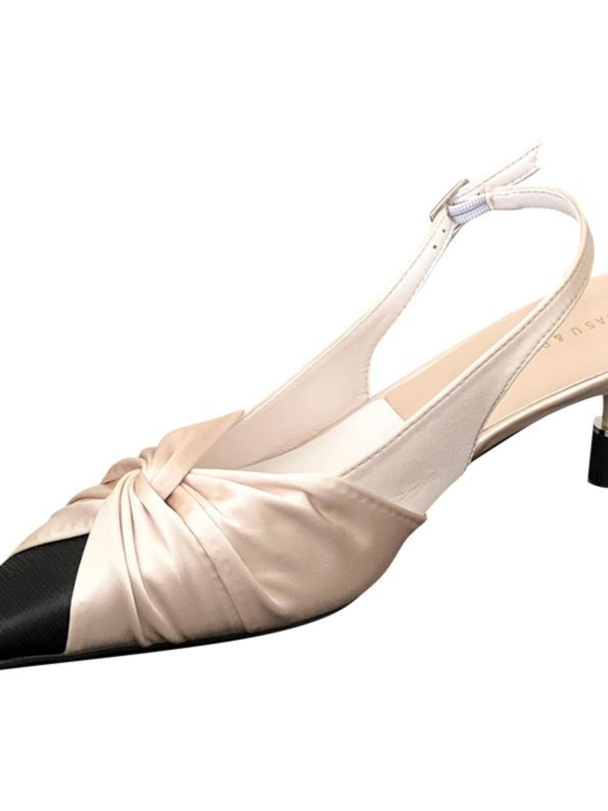 Satin pointed toe high heel sandals