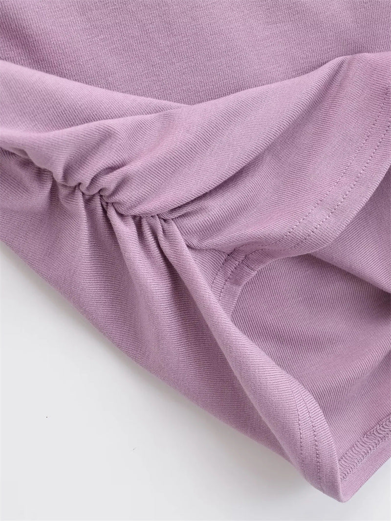 European and American off-shoulder T-shirts with irregular designs