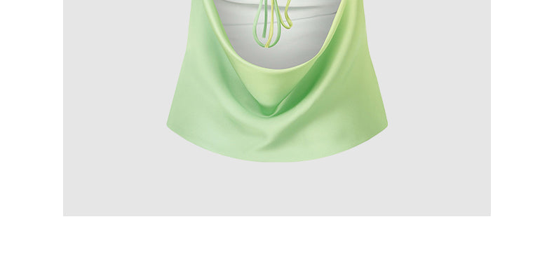 French halterneck vest with sexy swing neck design