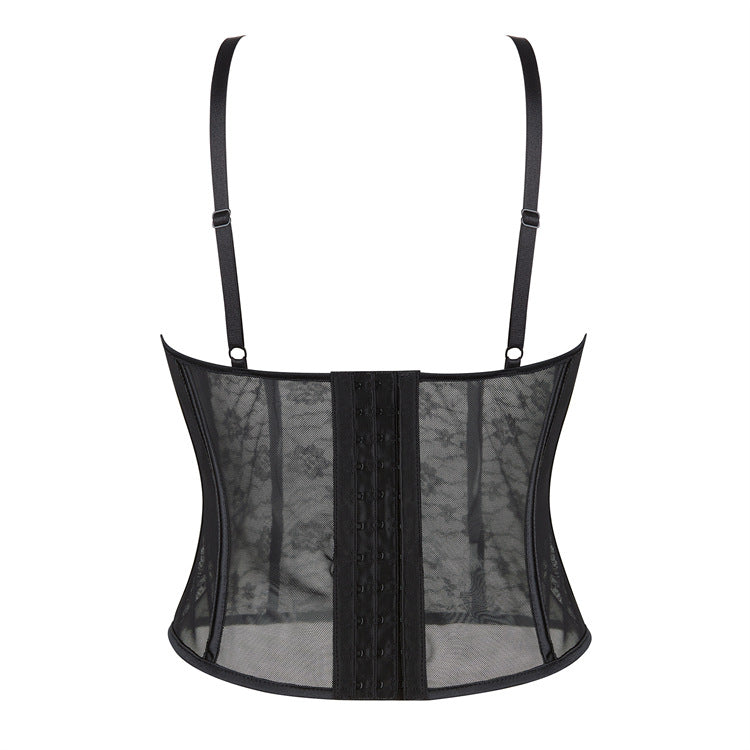 European and American hotties sexy mesh fishbone suspenders