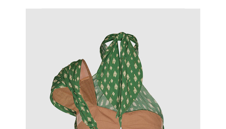 Green Floral Halter Short Vest