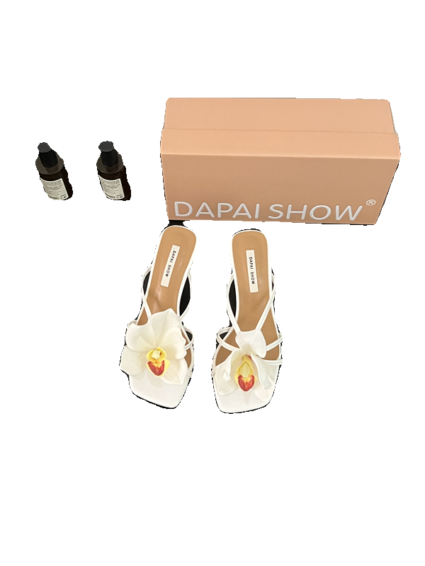 Floral open-toe stiletto Roman sandals