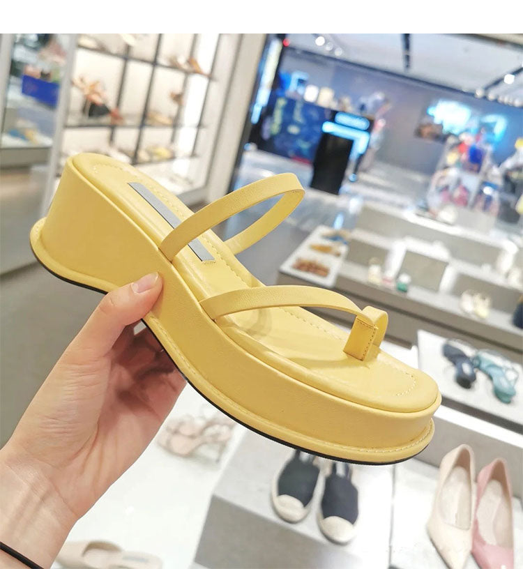 Fairy style platform flip-flops beach slippers