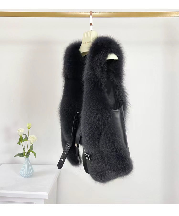 Short fur vest
