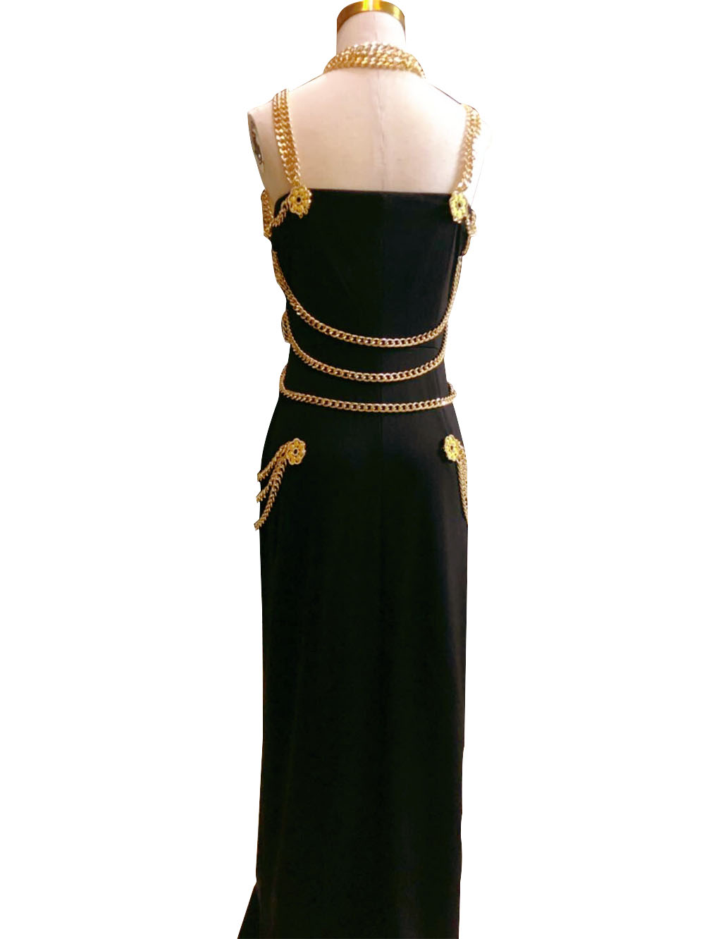 Christmas Vintage Medieval Gilt Chain Catwalk Dress