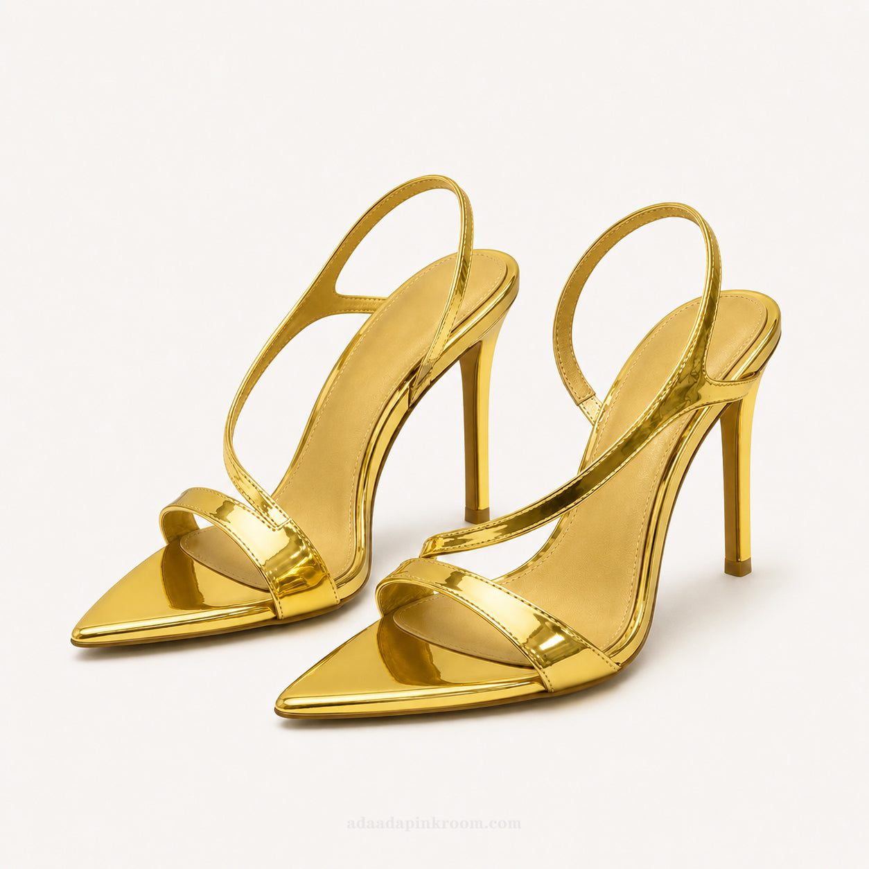 Metallic Gold Strappy Heeled Sandals