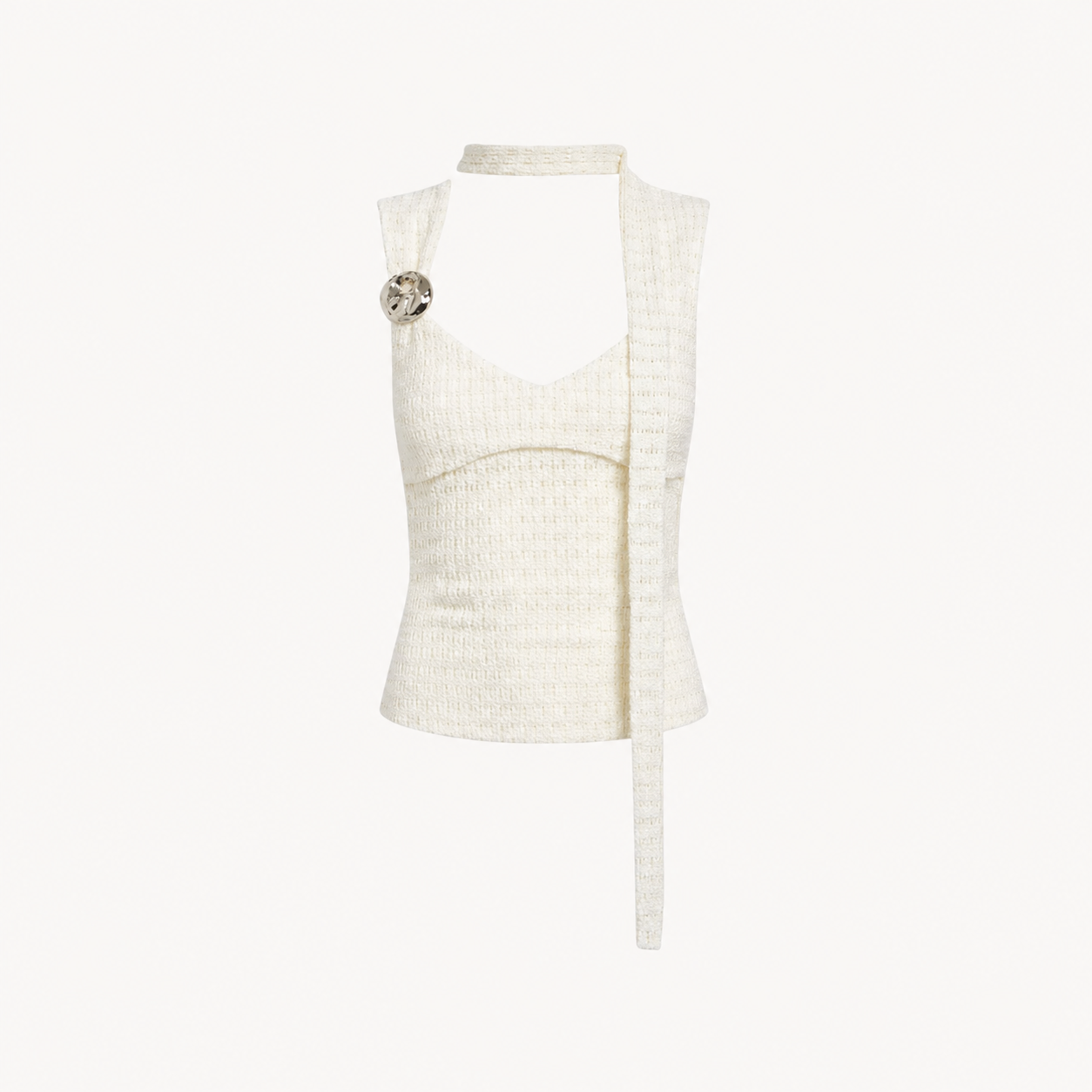 TEXTURED SCARF TOP