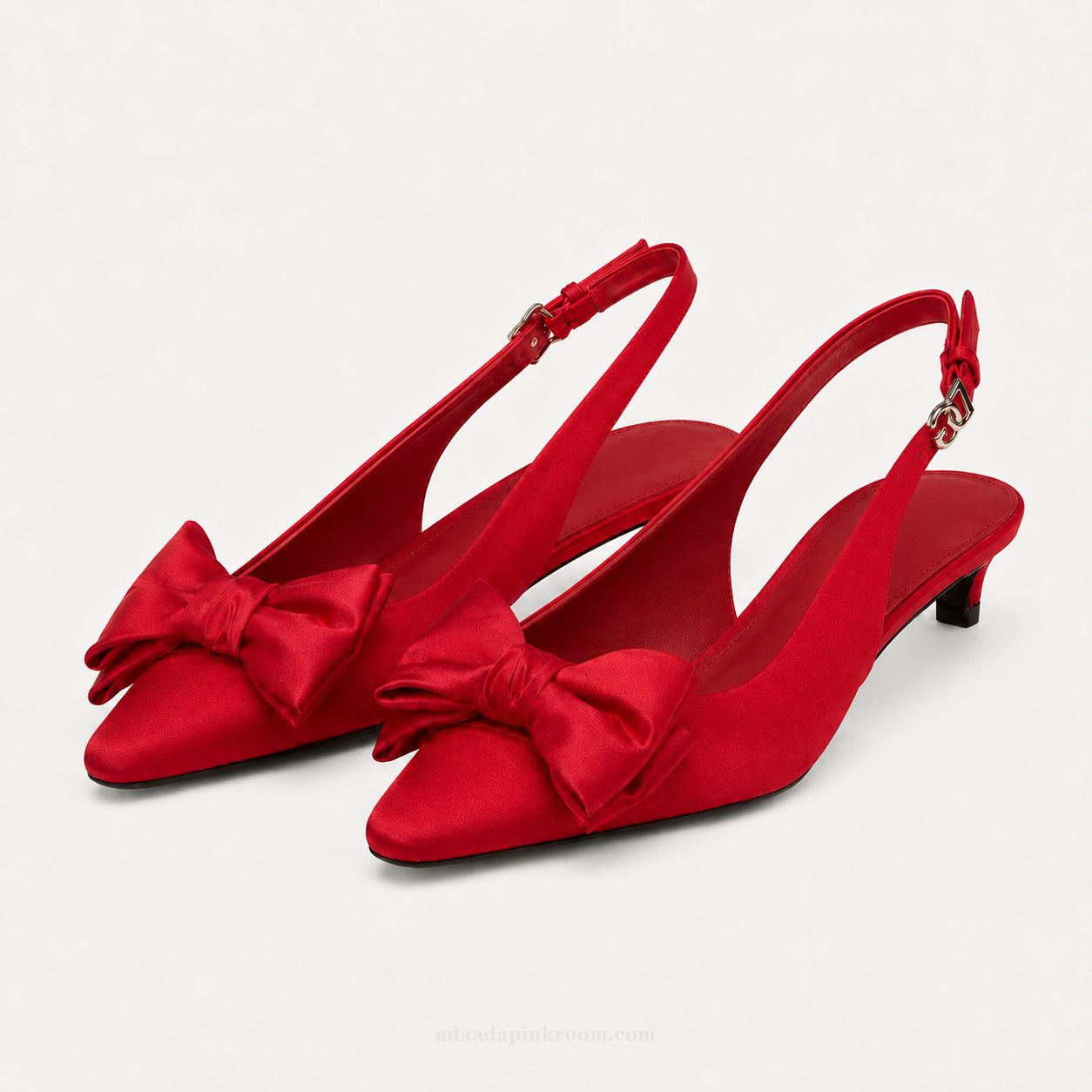 Bow Slingback Kitten Heels