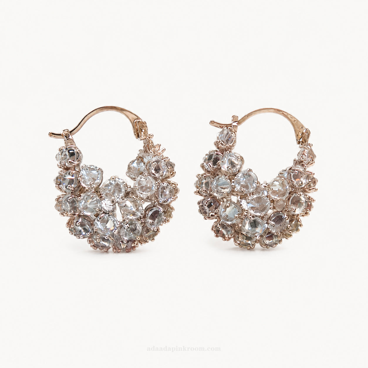 Crystal Cluster Hoop Earrings