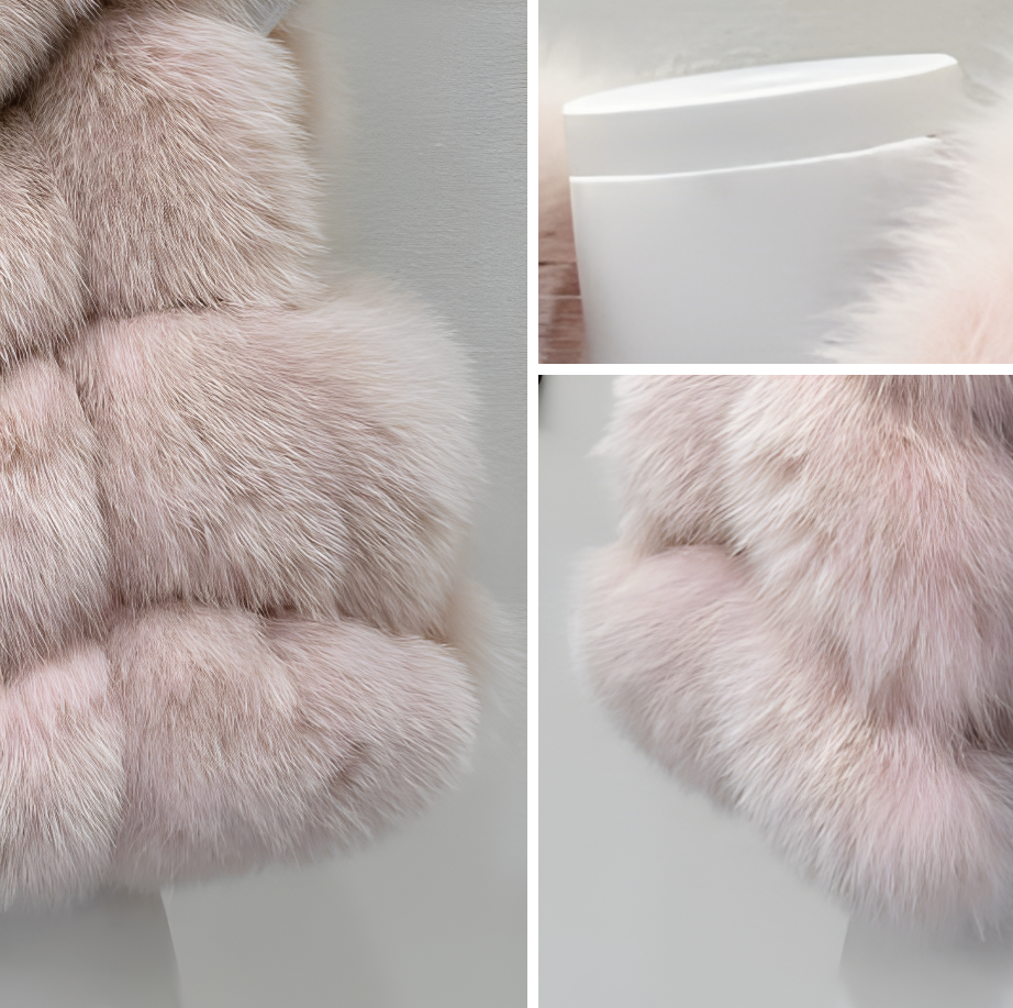 Fox fur hooded vest