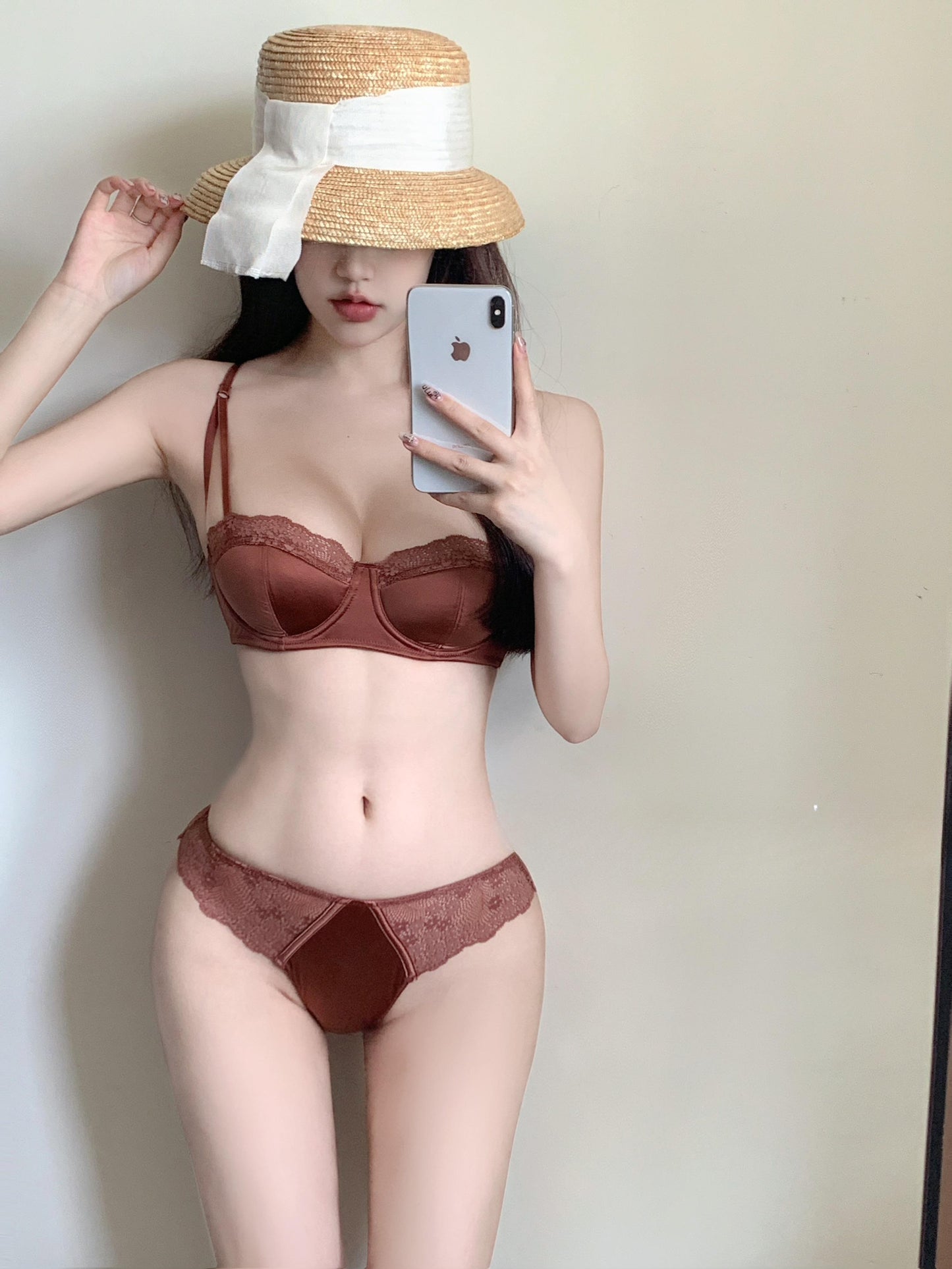 Sexy satin lace thin suit