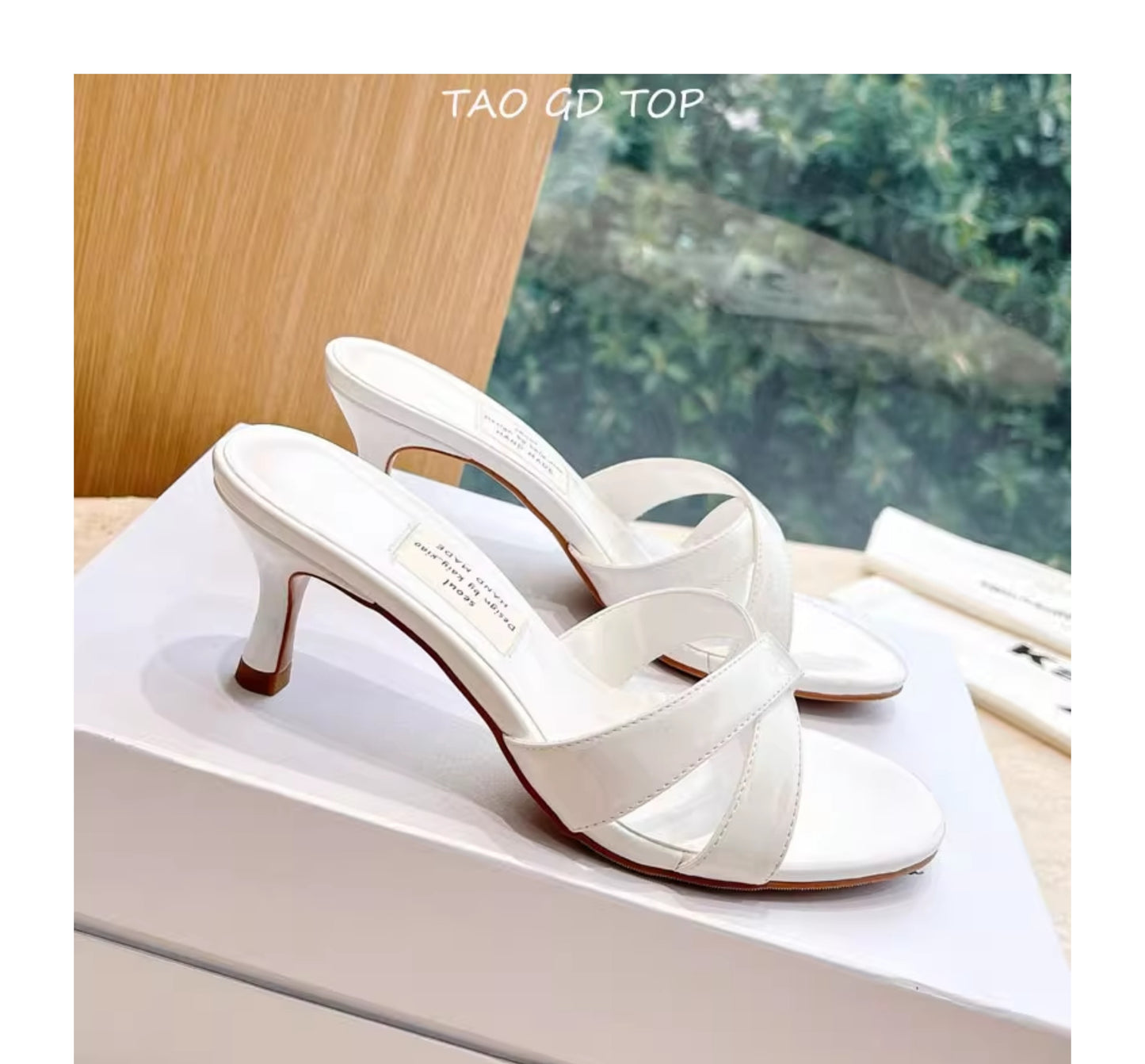 Women's cross strap french stiletto sandals