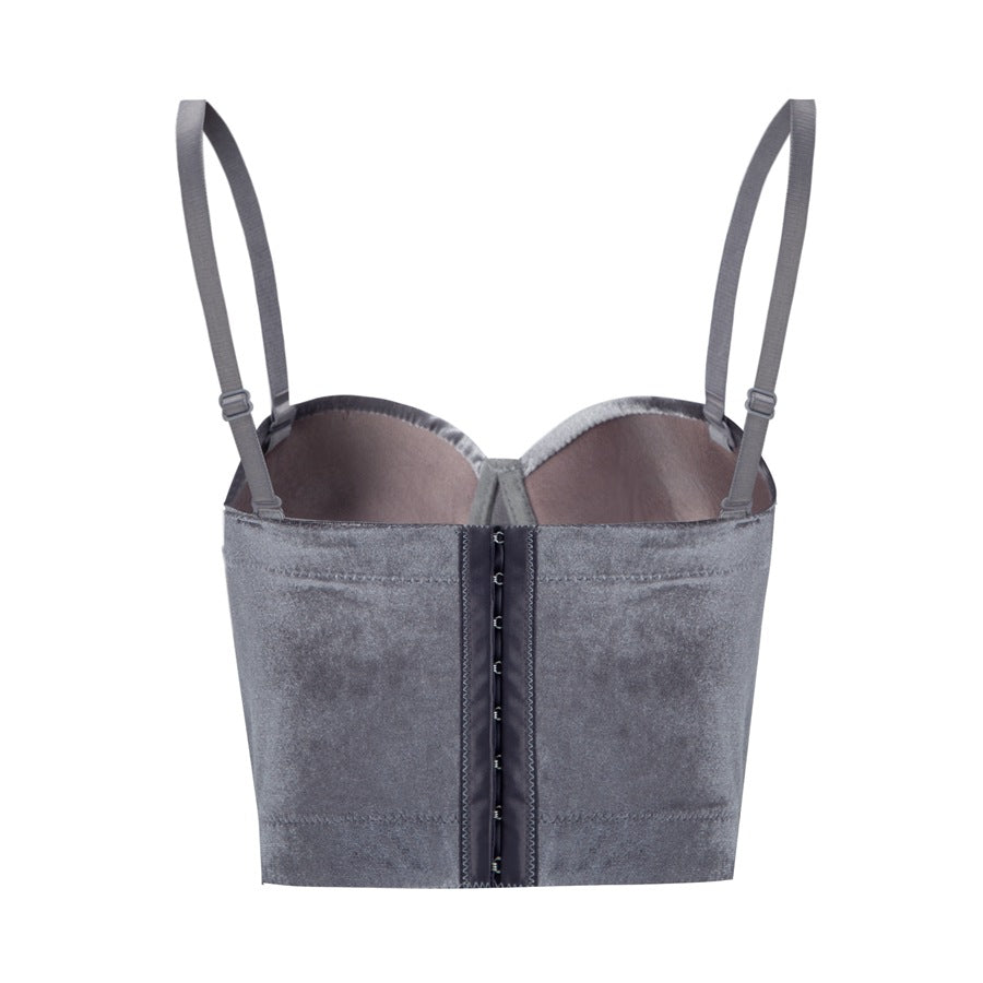 Women's underwired fishbone bra top for body shaping and tube top