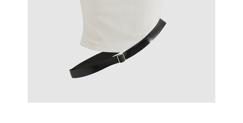 Black camisole short spliced belt