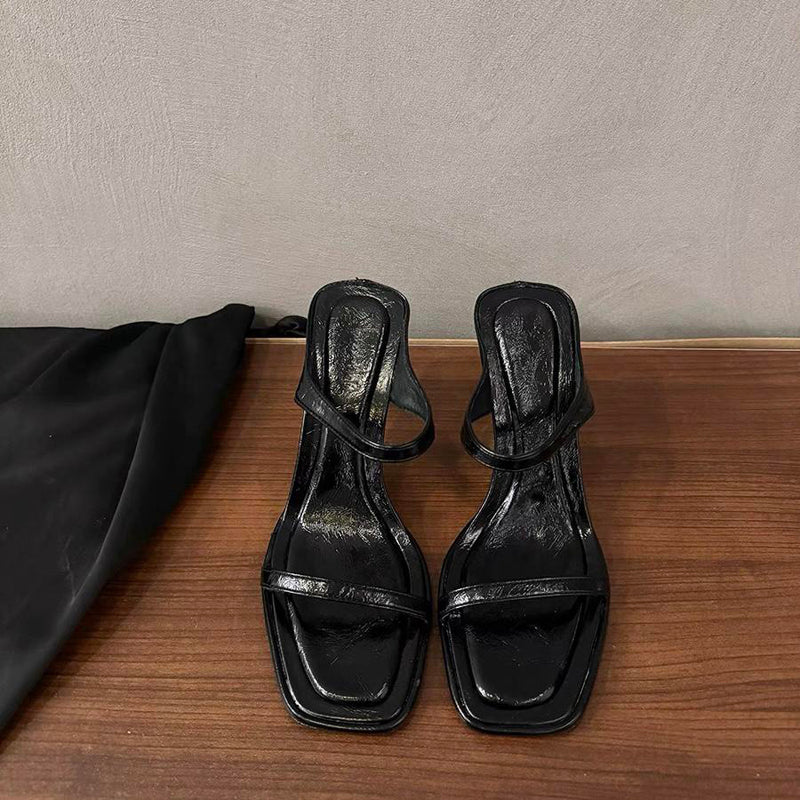 Vintage leopard print sexy strappy open toe sandals