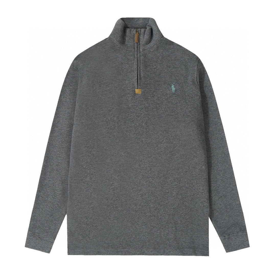 Embroidered half-zip sweatshirt