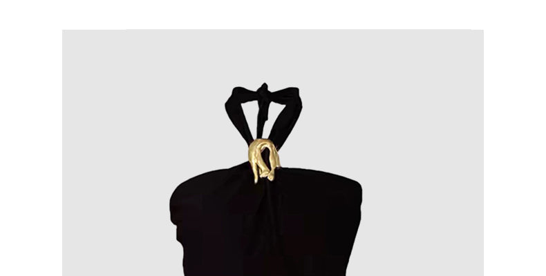 French halter neck suit dress for ladies, retro two-piece suit