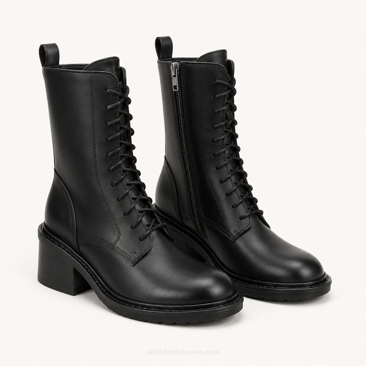 Lace-Up Knee-High Boots