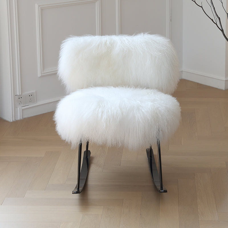 Nordic style dressing chair Italian light luxury balcony living room hair leisure chair imported wool single chair