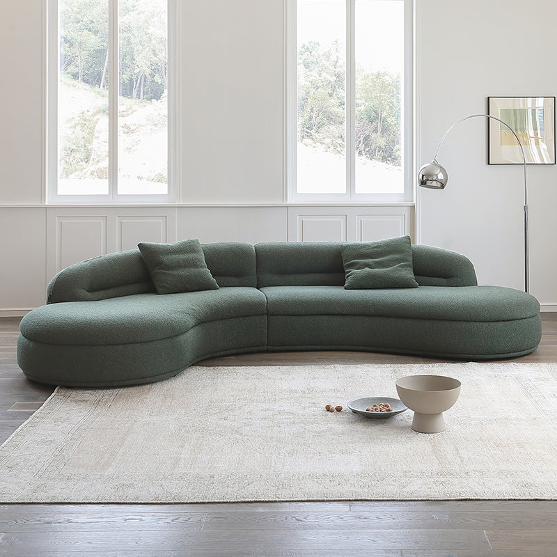 Retro sofa crescent sofa curved designer moon sofa villa double-sided fabric sofa