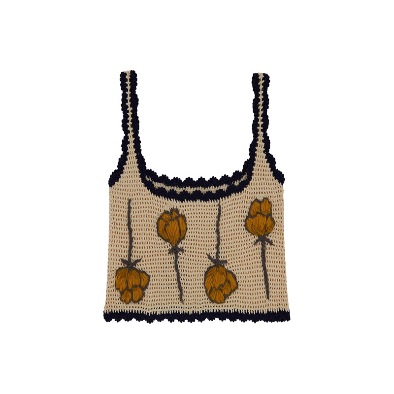 Short retro knitted camisole