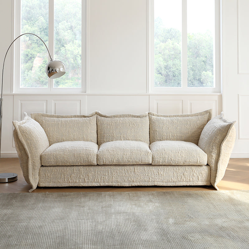Light French retro petal sofa modern minimalist villa small apartment straight row special-shaped three-seater