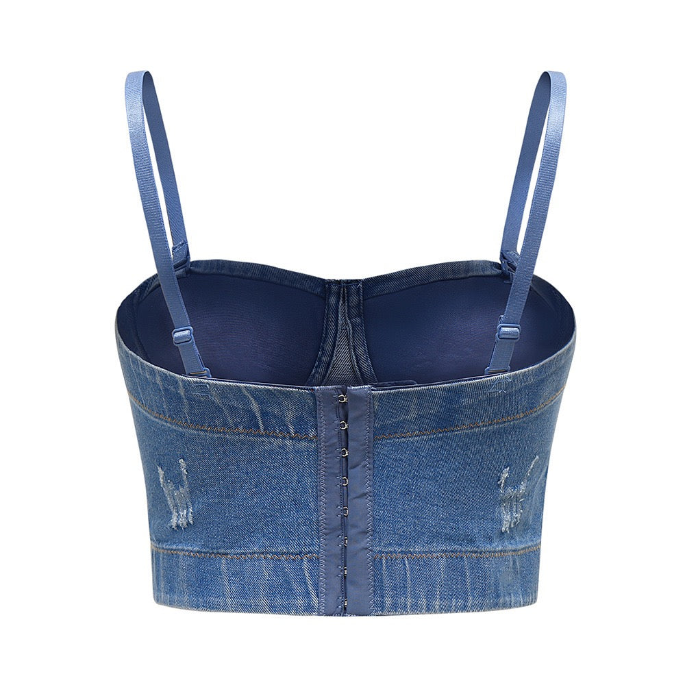 European and American short slim fit backless bottoming tube top