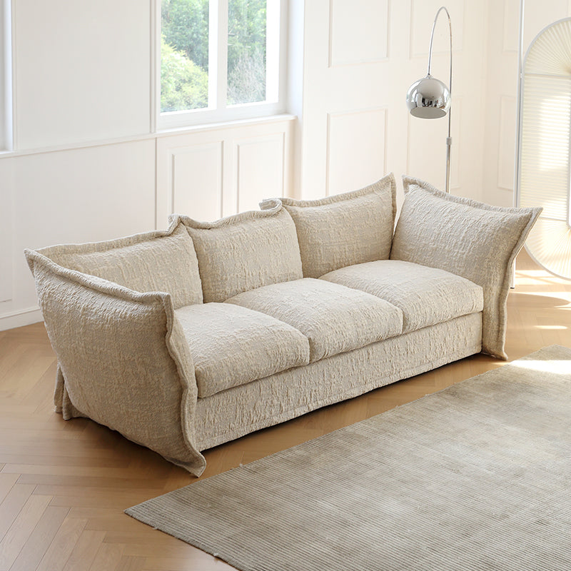 Light French retro petal sofa modern minimalist villa small apartment straight row special-shaped three-seater