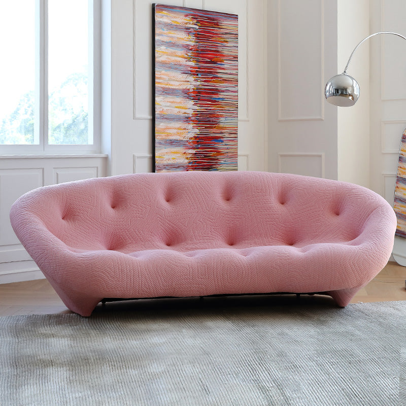 Curved fabric sofa modern simple small apartment living room home three-seat shell sofa
